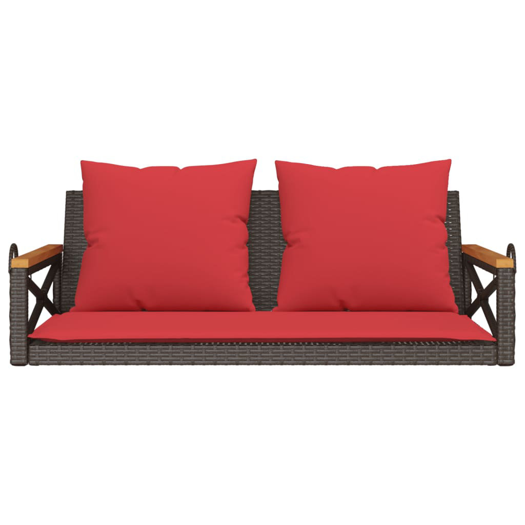 Highland Dunes Swing Bench Black 24.8"X24.4"X15.7" Poly Rattan Wayfair